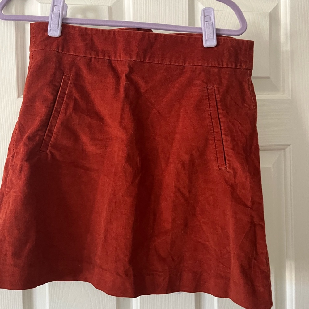 Lands' End Brick Red Skirt with Pockets